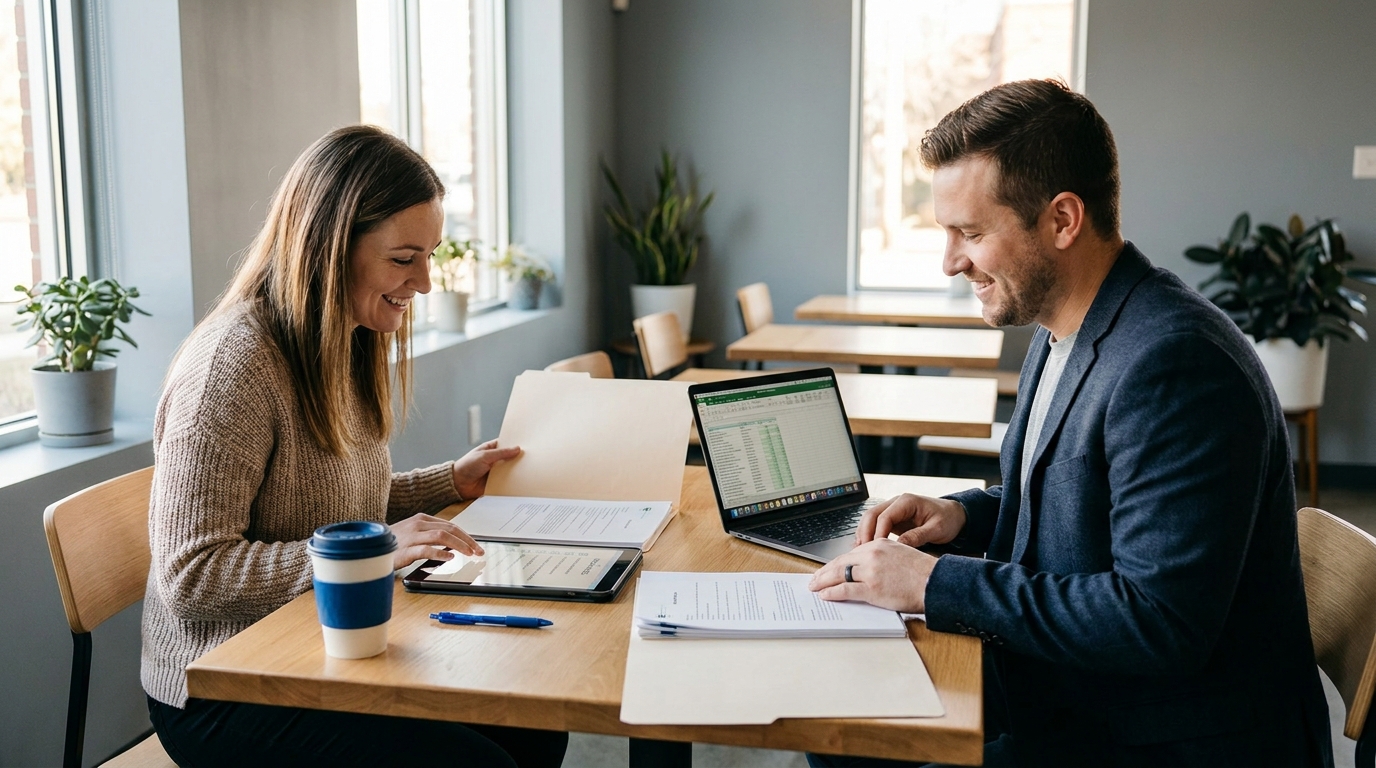 Business owner reviewing a qualification checklist